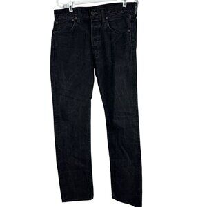 Levis 501 Original Fit Mens Jeans 32x34 Black Denim Classic Style Comfortable
